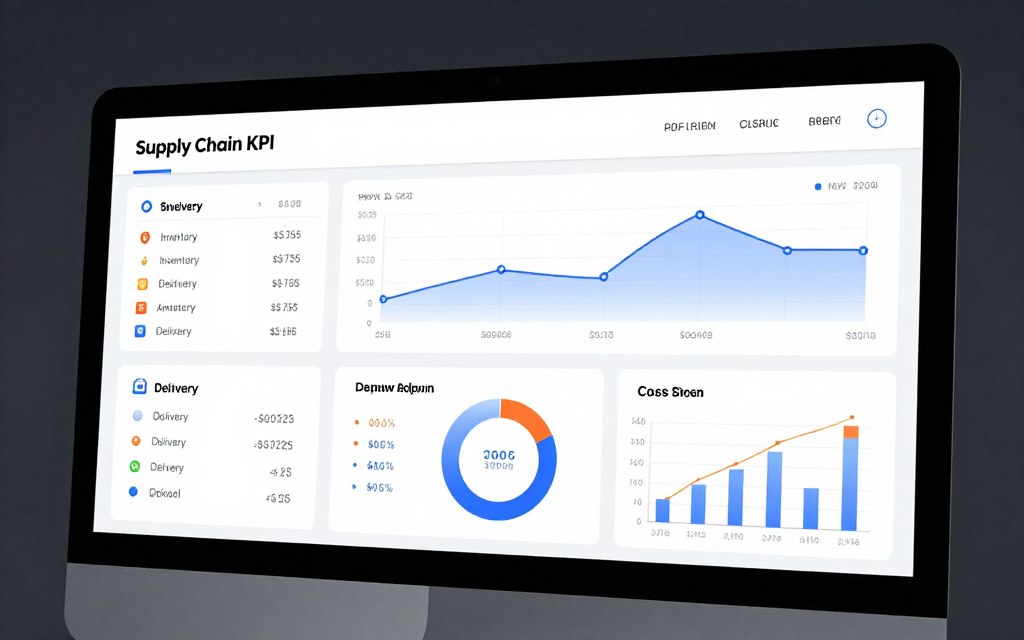 Dashboard KPI supply chain menampilkan performance metrics real-time