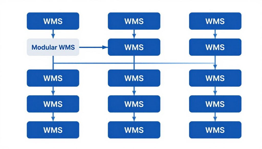Modular warehouse management system architecture diagram