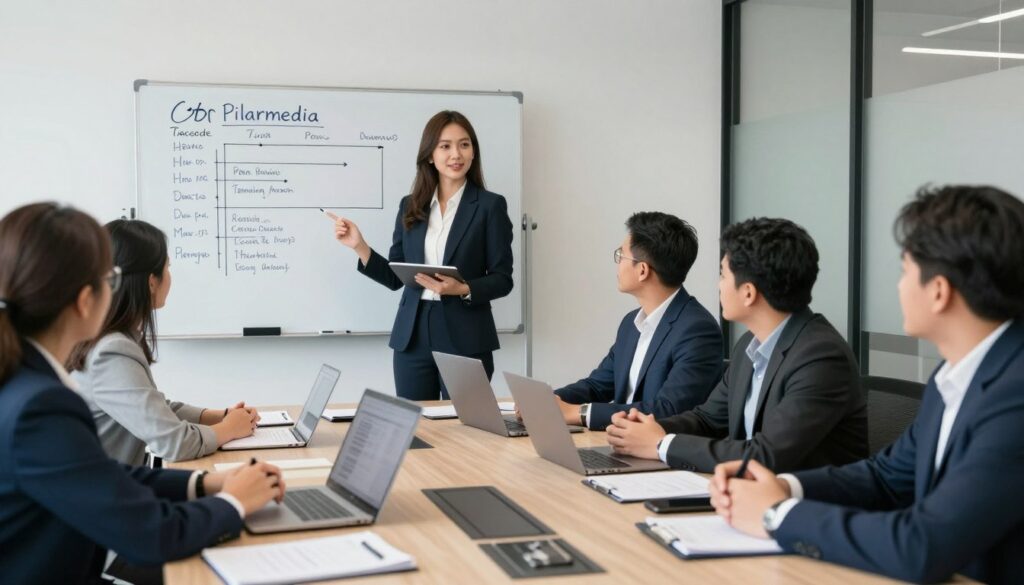 Project kickoff meeting between client and development team