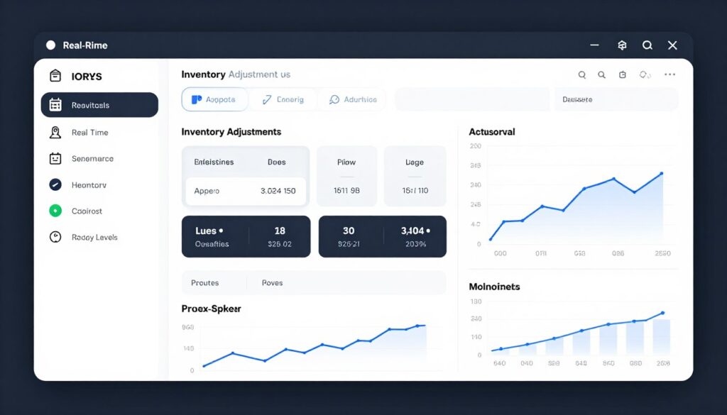Stock control dashboard showing real-time inventory levels