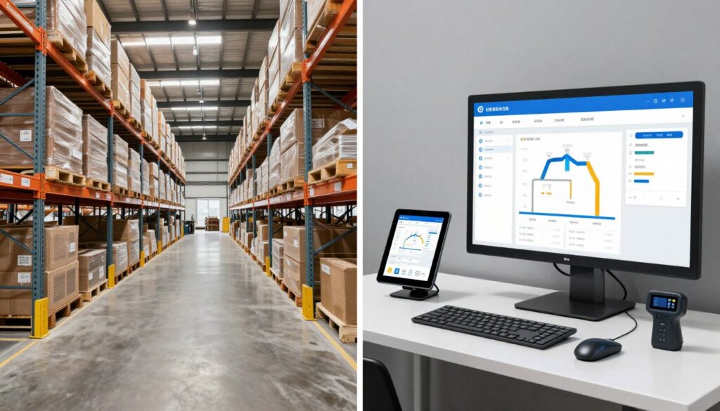 Successful warehouse transformation visualization showing before and after