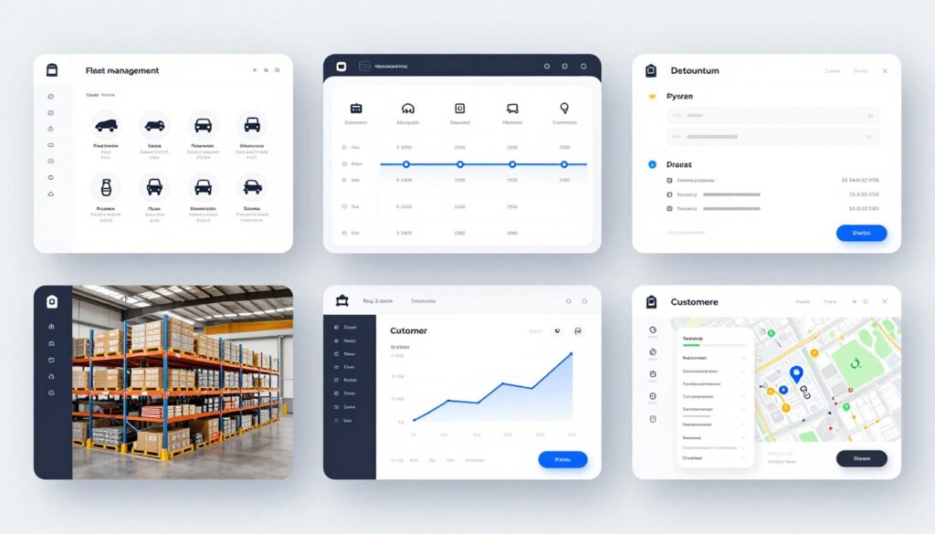 Various custom logistics application modules interface