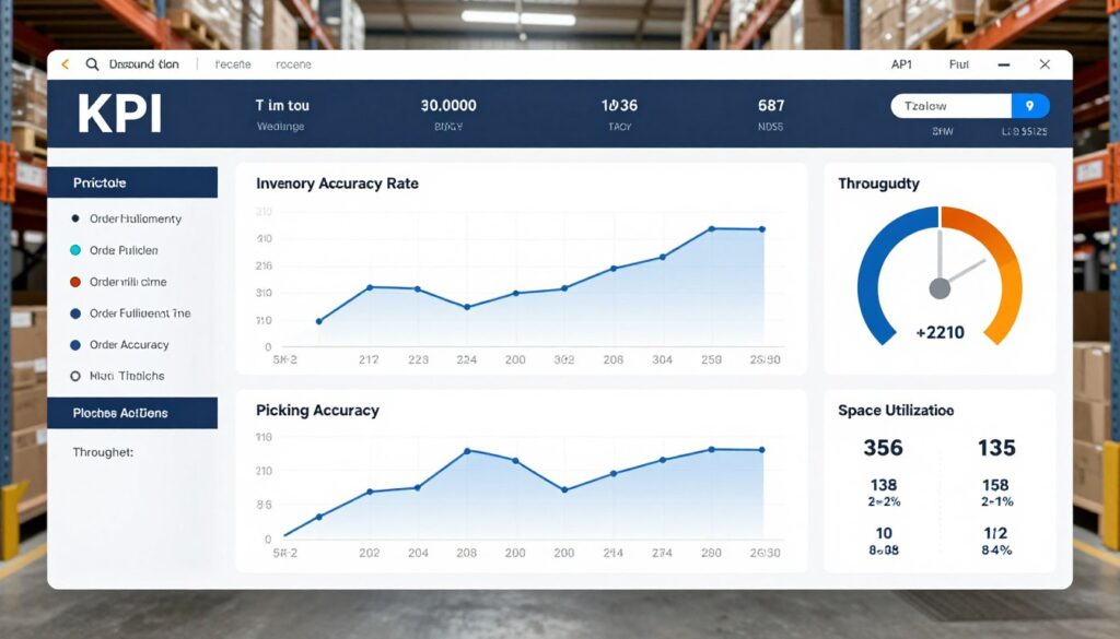Warehouse KPI dashboard showing key performance indicators